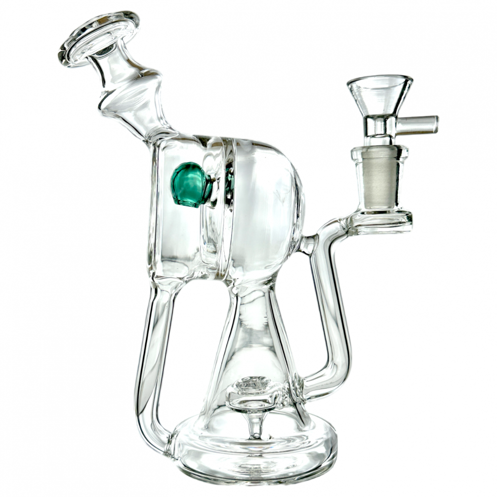 6.5" Glass Goblet Shower Head Perc W/ Banger Recycler Water Pipe