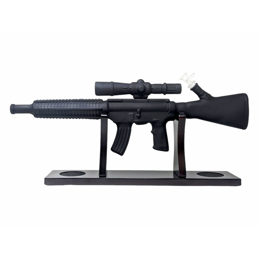 23.5" "Bullet Blizzard" Machine Gun Shape Water Pipe W/ Stand