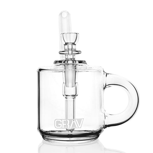 GRAV® - Coffee Mug Pocket Bubbler Water Pipe - Clear - with 10M Bowl