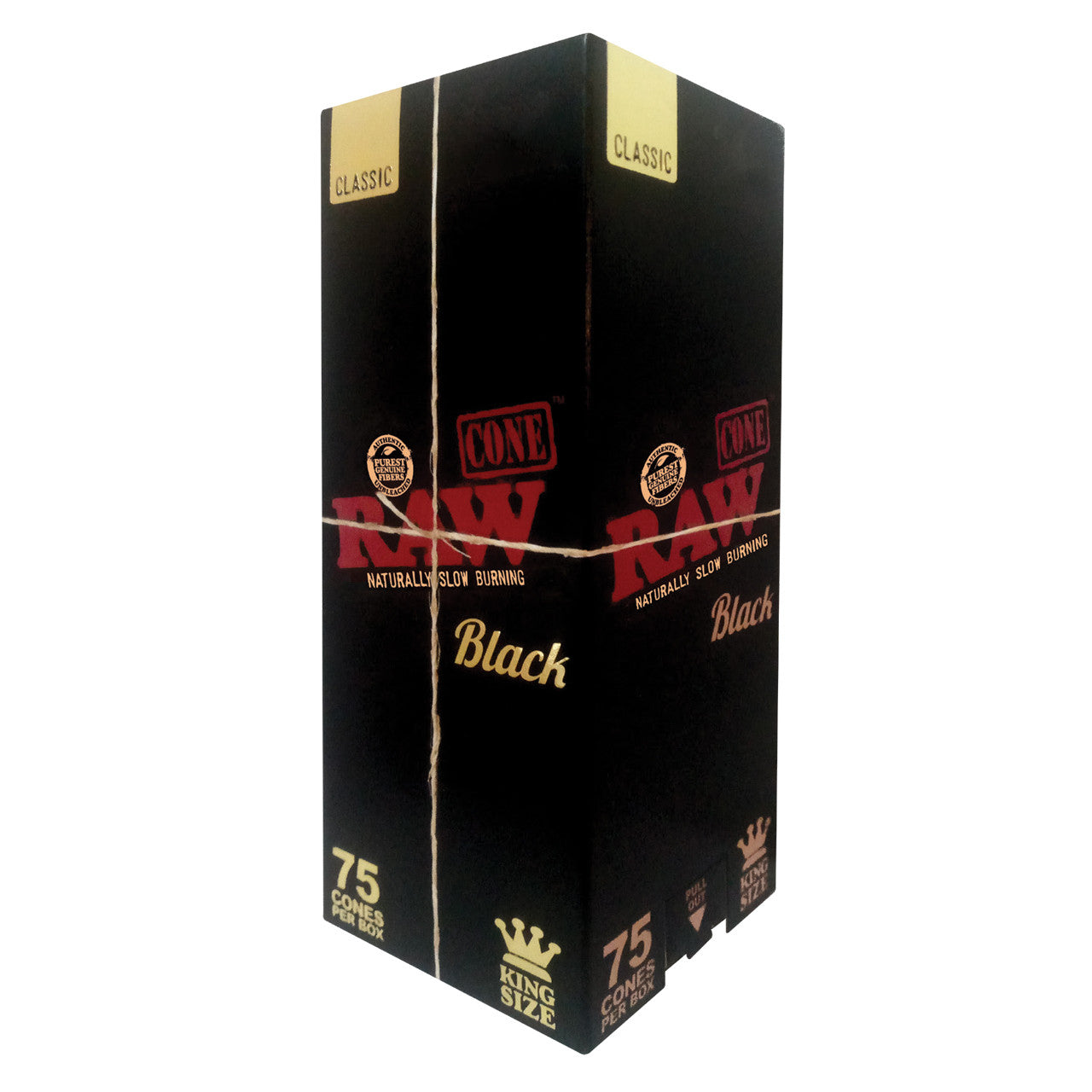 RAW® - Black Pre-Rolled Cone King Size - Box of 75