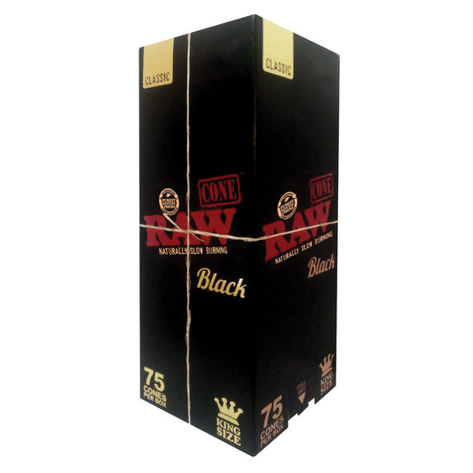 RAW® - Black Pre-Rolled Cone King Size - Box of 75