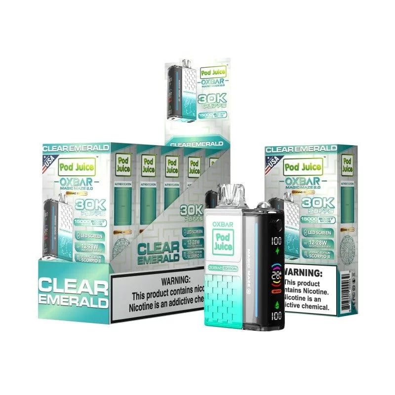 POD JUICE OXBAR MAGIC MAZE 5%  30000PF CLEAR EMERALD - ZODIAC