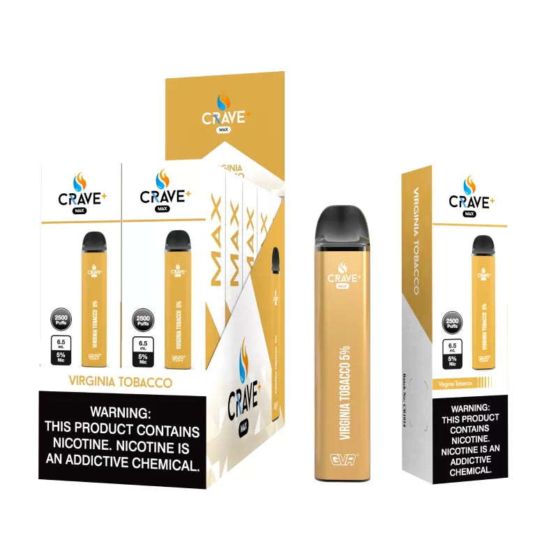 CRAVE MAX  VIRGINIA TABACCO 5% 2500PUFFS