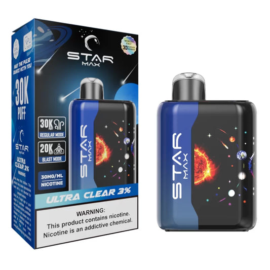 STARMAX UNFLAVORED ULTRA CLEAR 5% 30000 PUFFS
