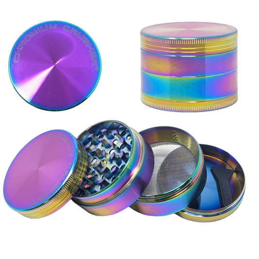 2.1" Chromium Crusher Herb Grinder With Rainbow Color