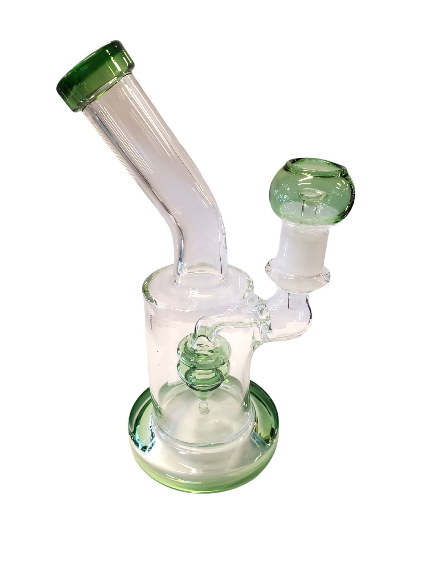 6" Upside Down Triangle Perc Cylinder Water Pipe Rig with Oil Dome