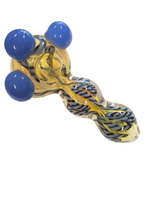 5" Triple Marble Bubble Work Spoon Hand Pipe