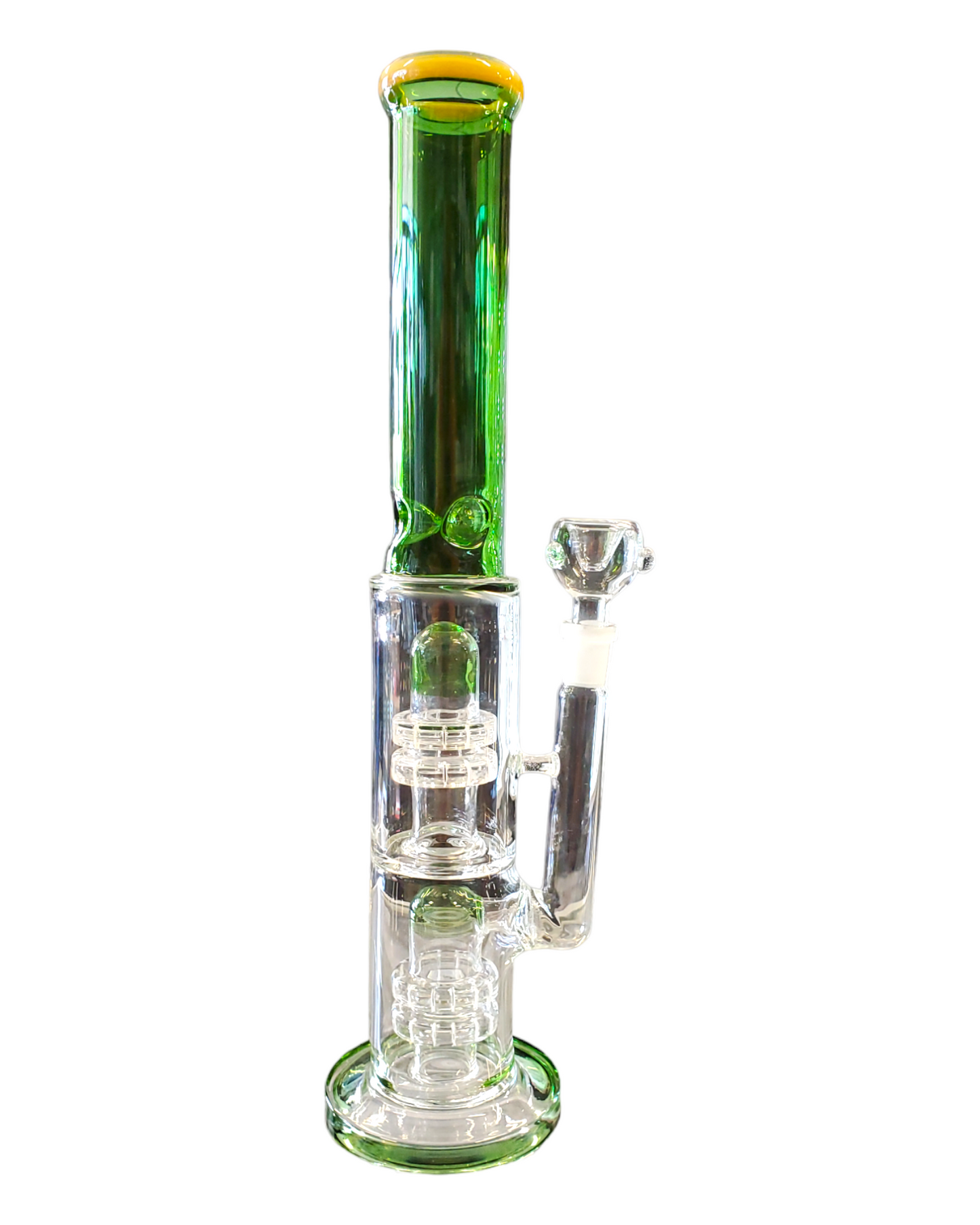 14" Assorted Double Matrix Dome Perc Ice Catcher Straight Water Pipe Rig