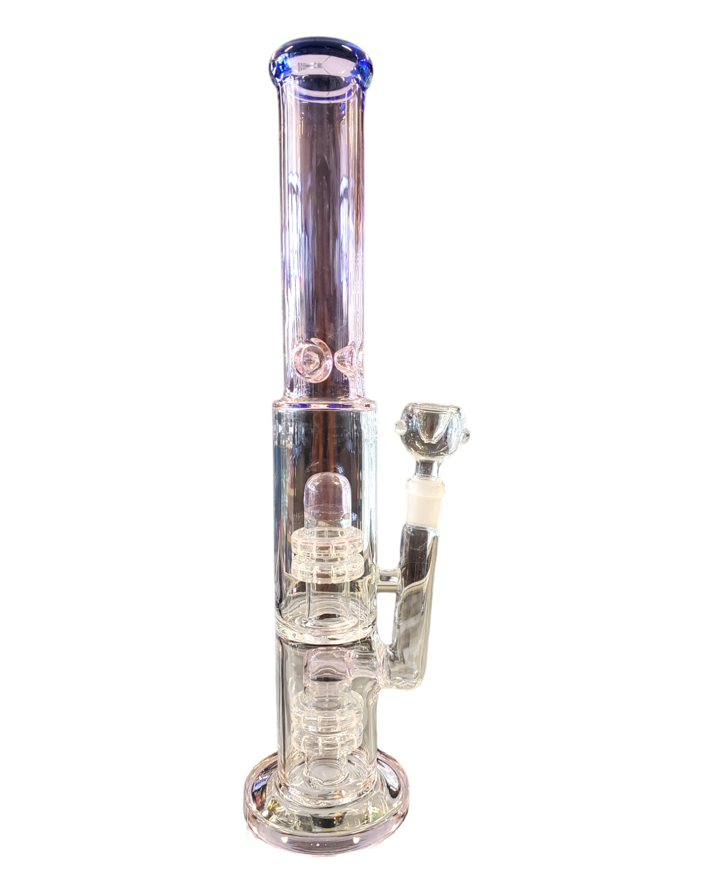 14" Assorted Double Matrix Dome Perc Ice Catcher Straight Water Pipe Rig