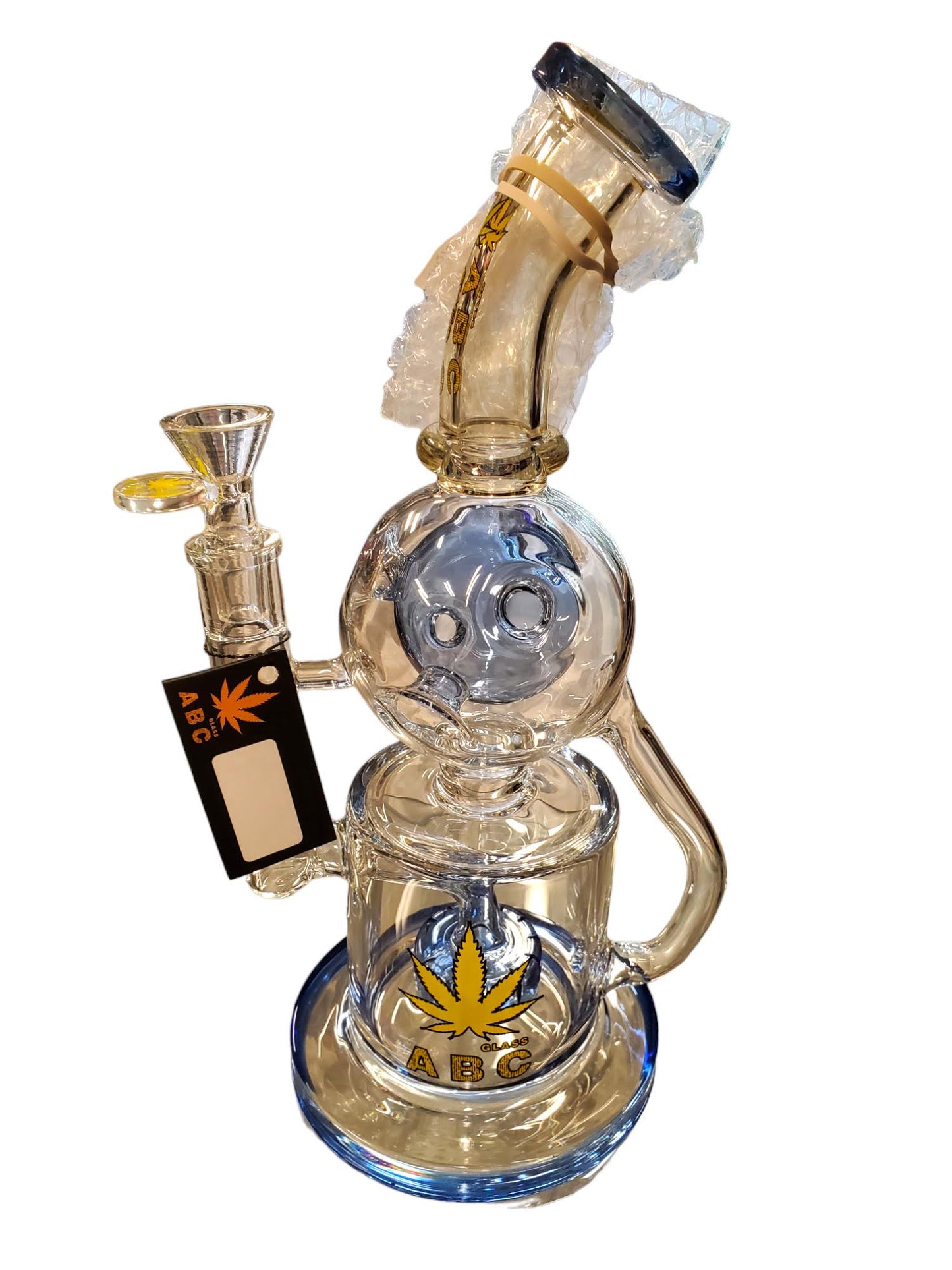 ABC - 11" Swiss Ball Recycler Water Pipe - with 14M Bowl & 4mm Banger