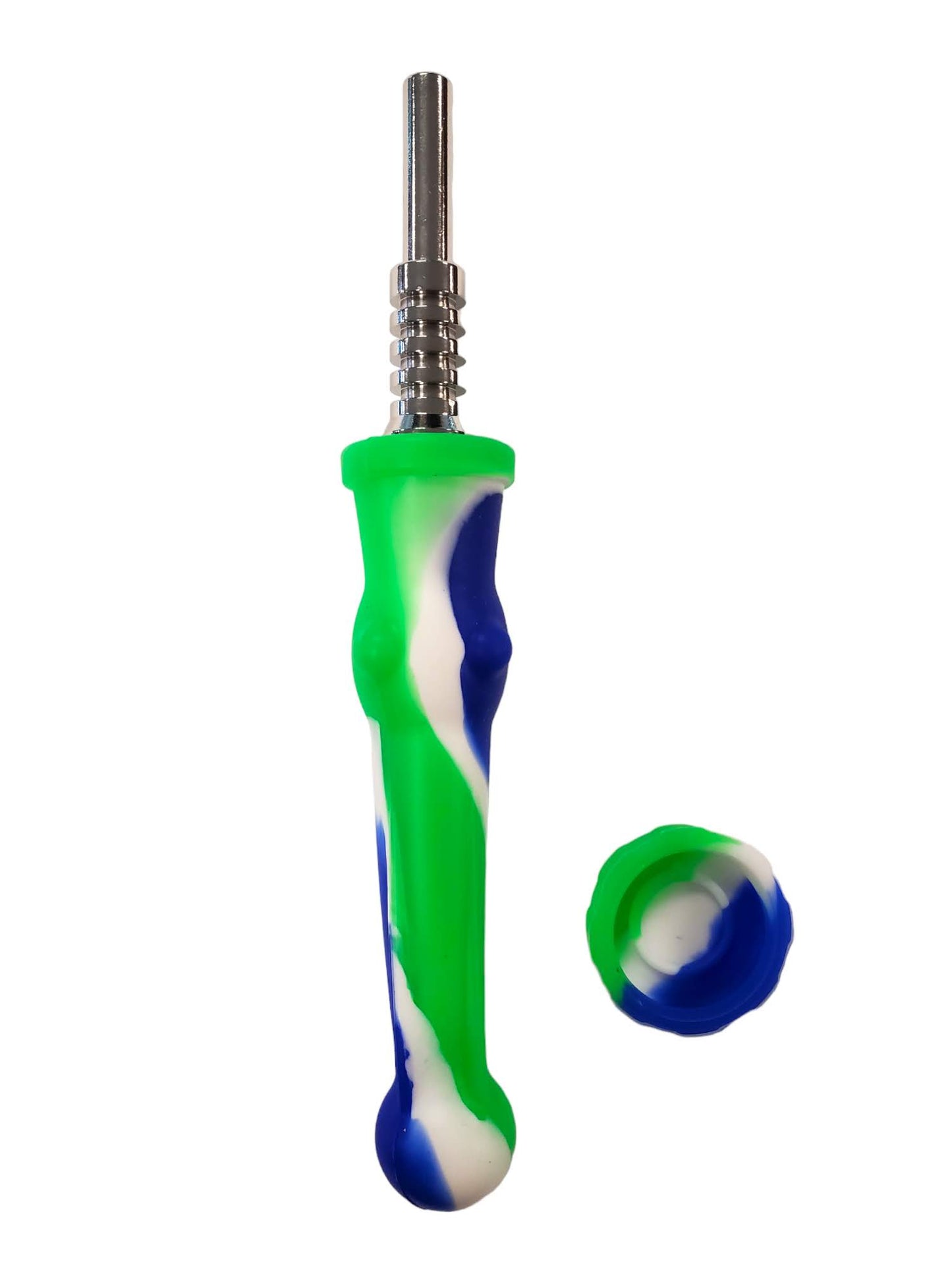 5" Silicone Mixed Color Nectar Collector - with 14M Stainless Steel Tip