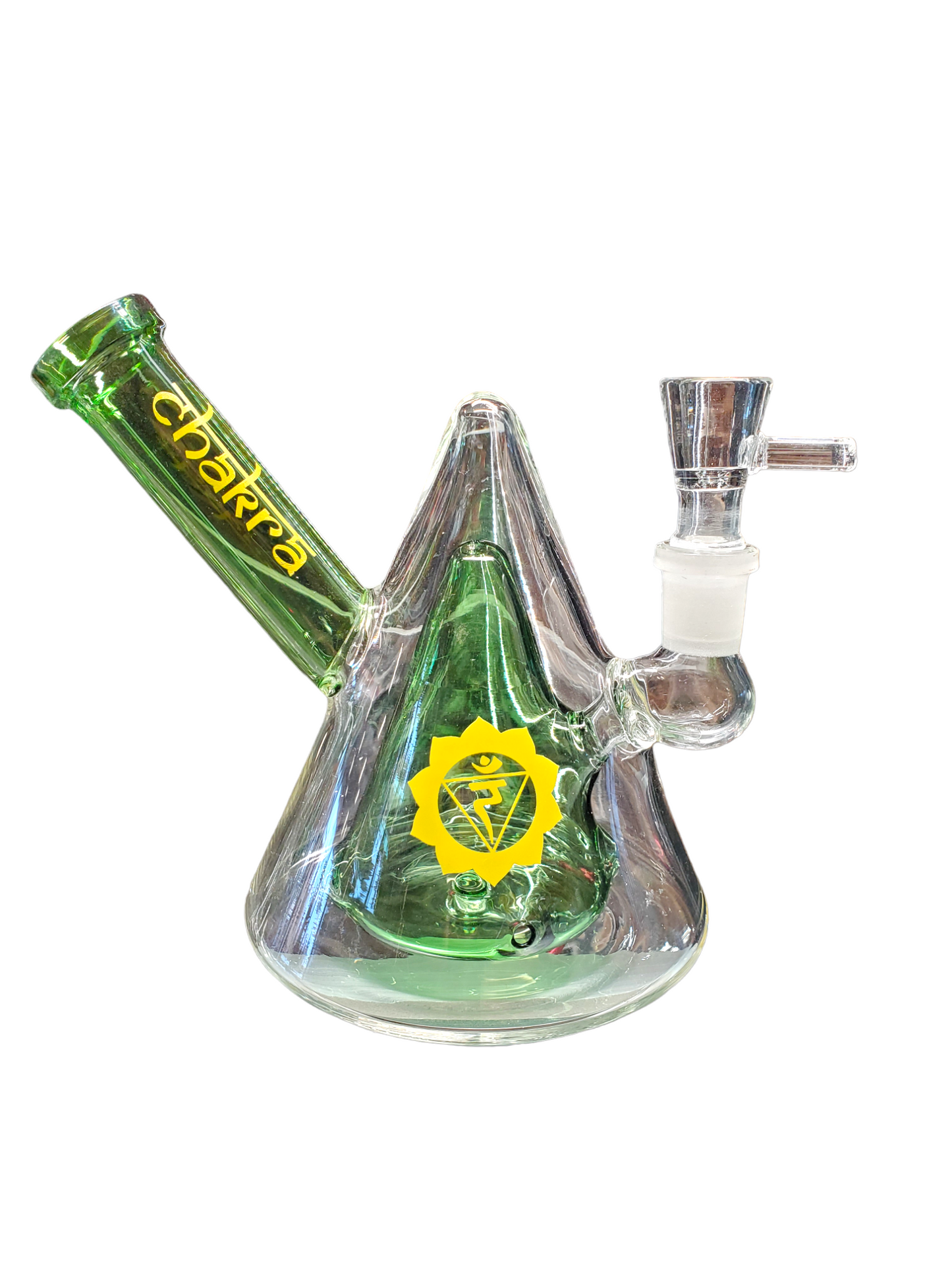 Nested Cones Chakra Glass Water Pipe | 5.5"