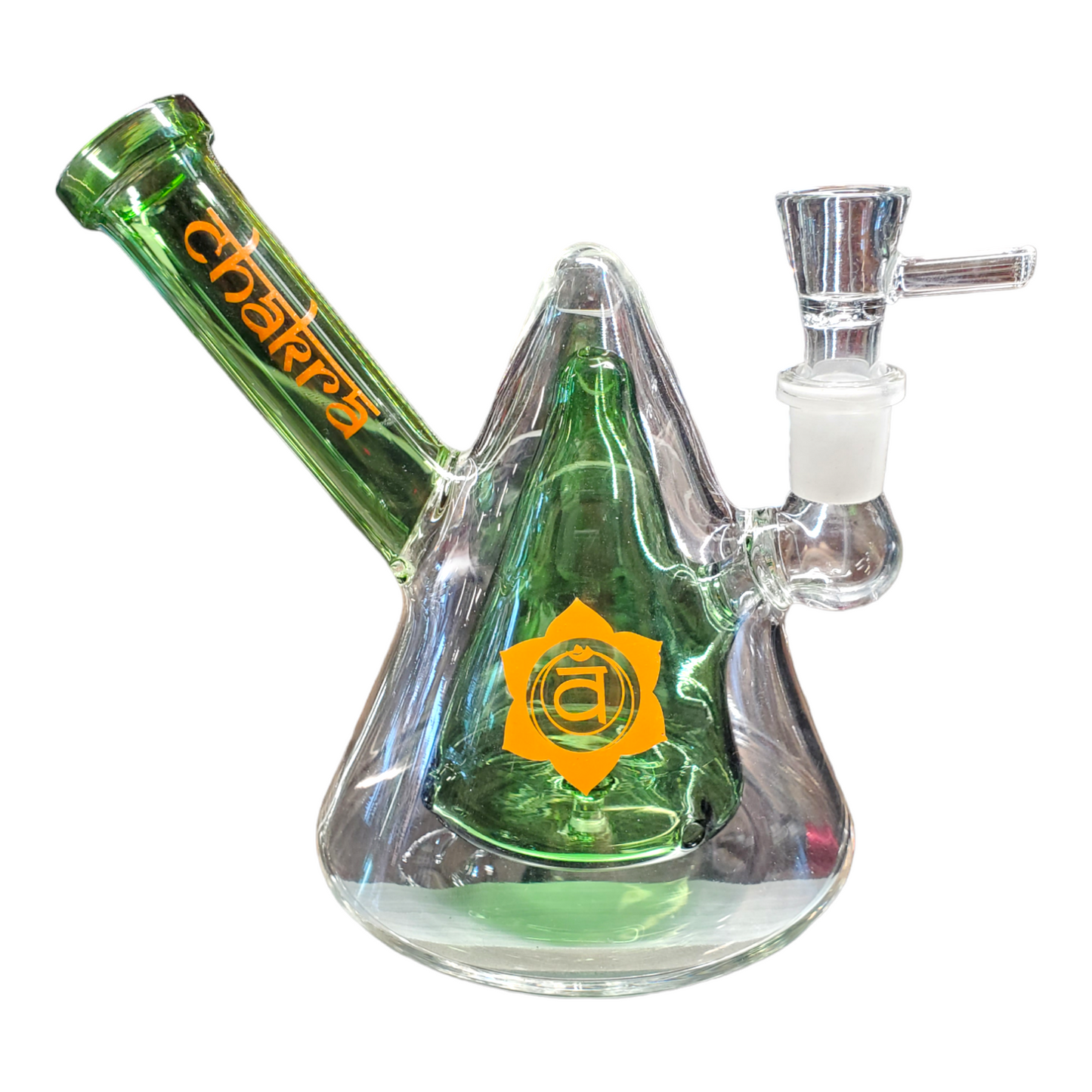 Nested Cones Chakra Glass Water Pipe | 5.5"