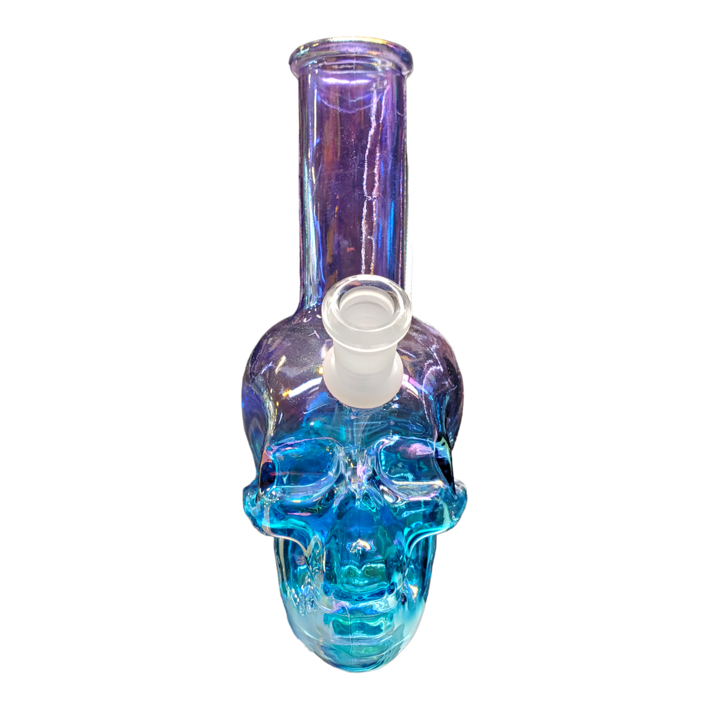 Metallic Sunset Skull Water Pipe | 8" | 14mm F |