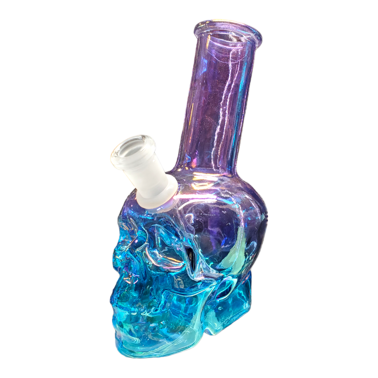 Metallic Sunset Skull Water Pipe | 8" | 14mm F |