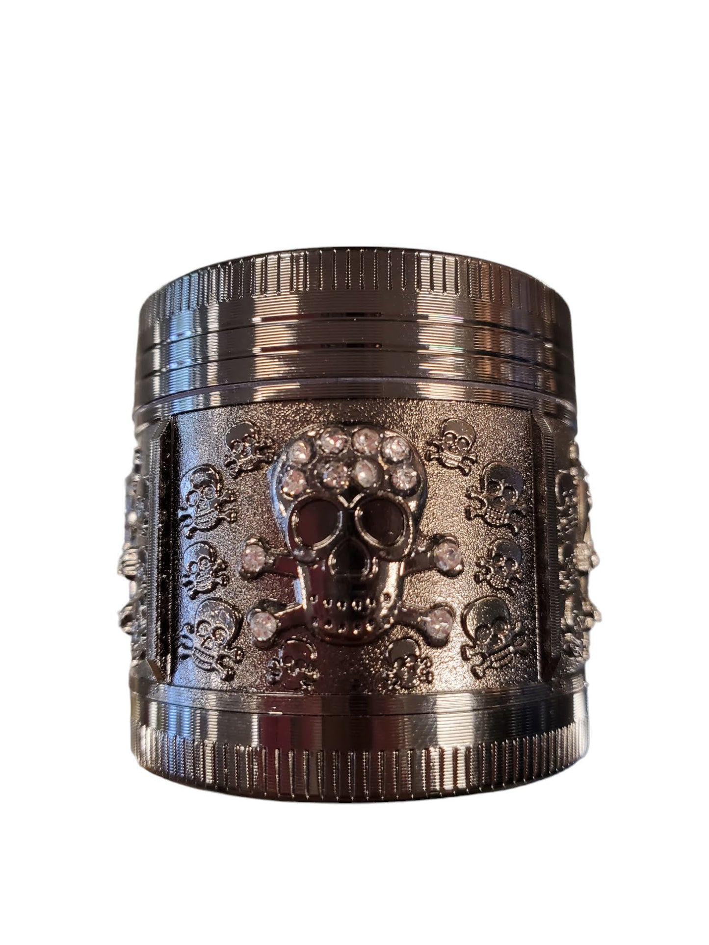 1.6" 4Pc Zinc Alloy Tri Skull Dazzle Grinder