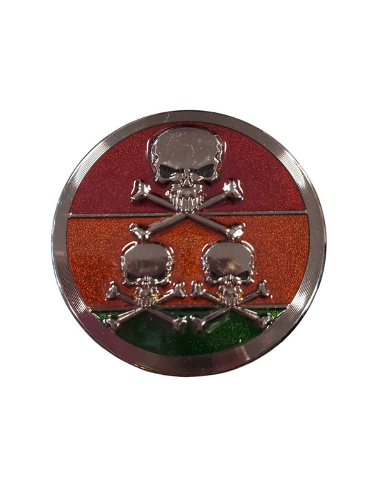 1.6" 4Pc Zinc Alloy Tri Skull Dazzle Grinder