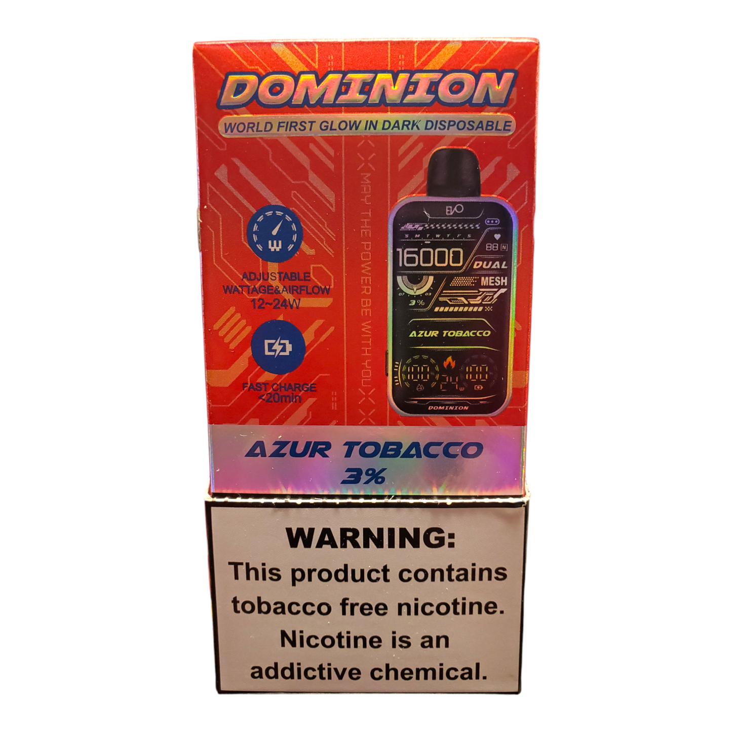 EVO Dominion AZUR Tobacco 3% 16000 PUFFS