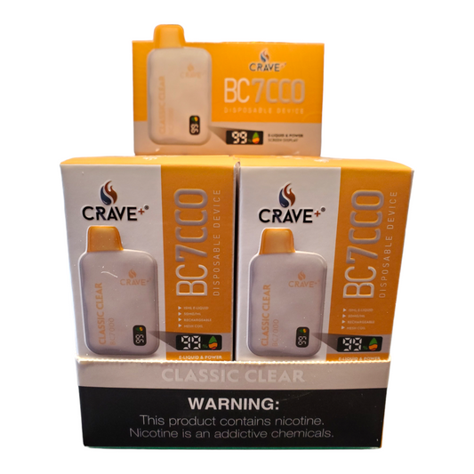 CRAVE BC 7000 PUFFS 5% classic clear