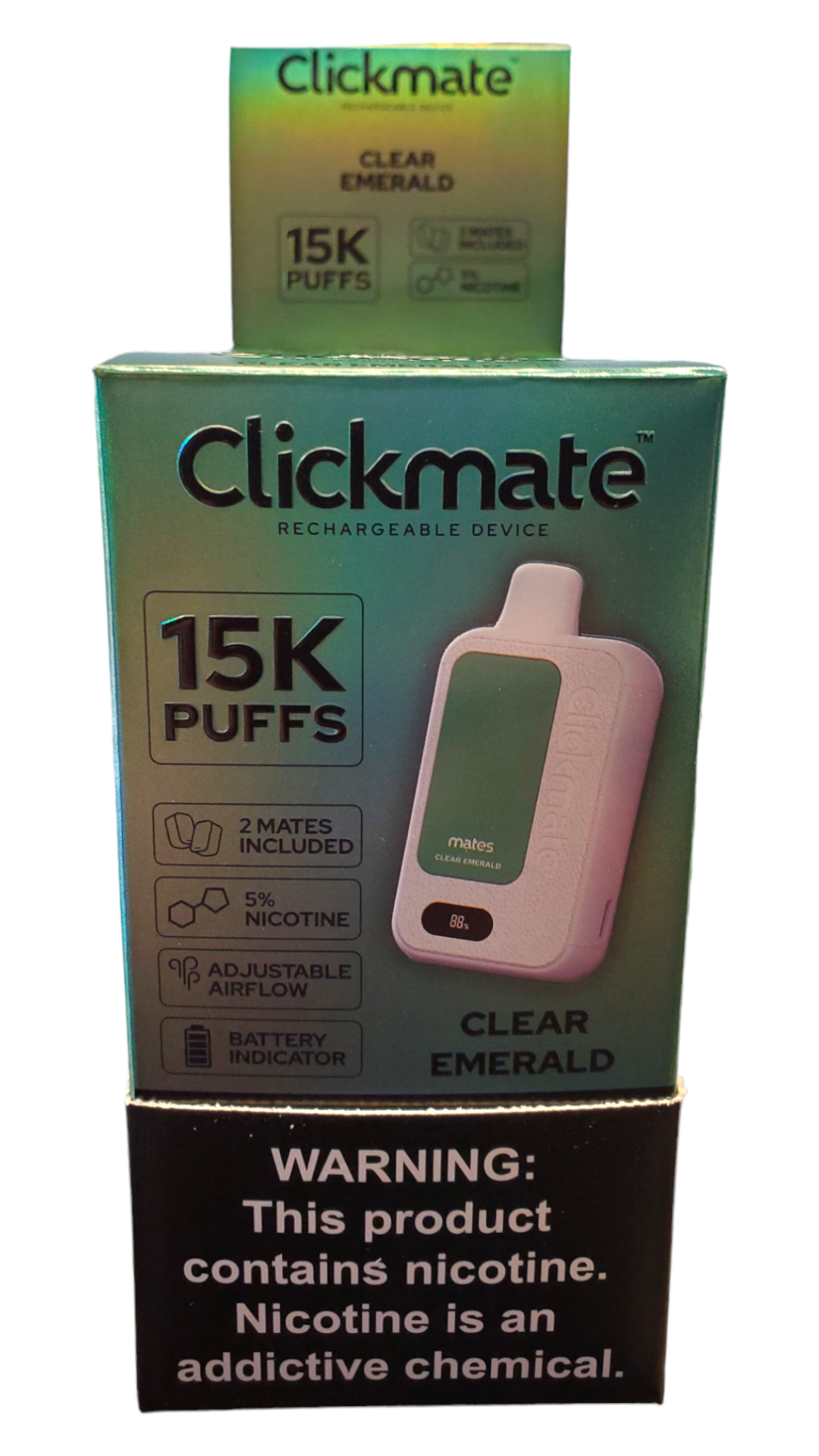 Clickmate Clear Emerald 5% 15K Puffs