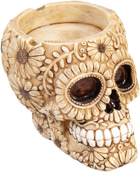 Polyresin Sugar Skull Ashtray | 4"