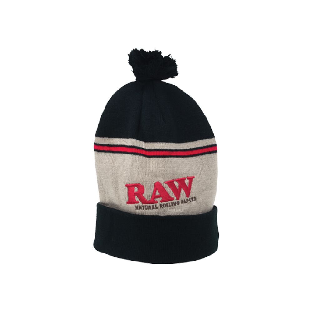 RAW - Pompom Hat - Black & Brown