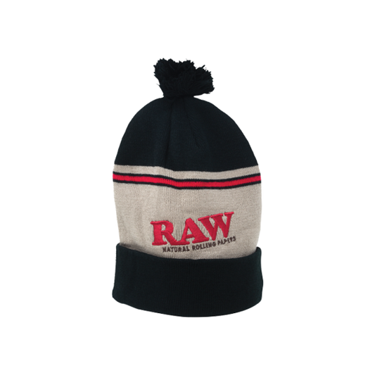 RAW - Pompom Hat - Black & Brown