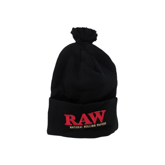 RAW - Black Pompom Hat