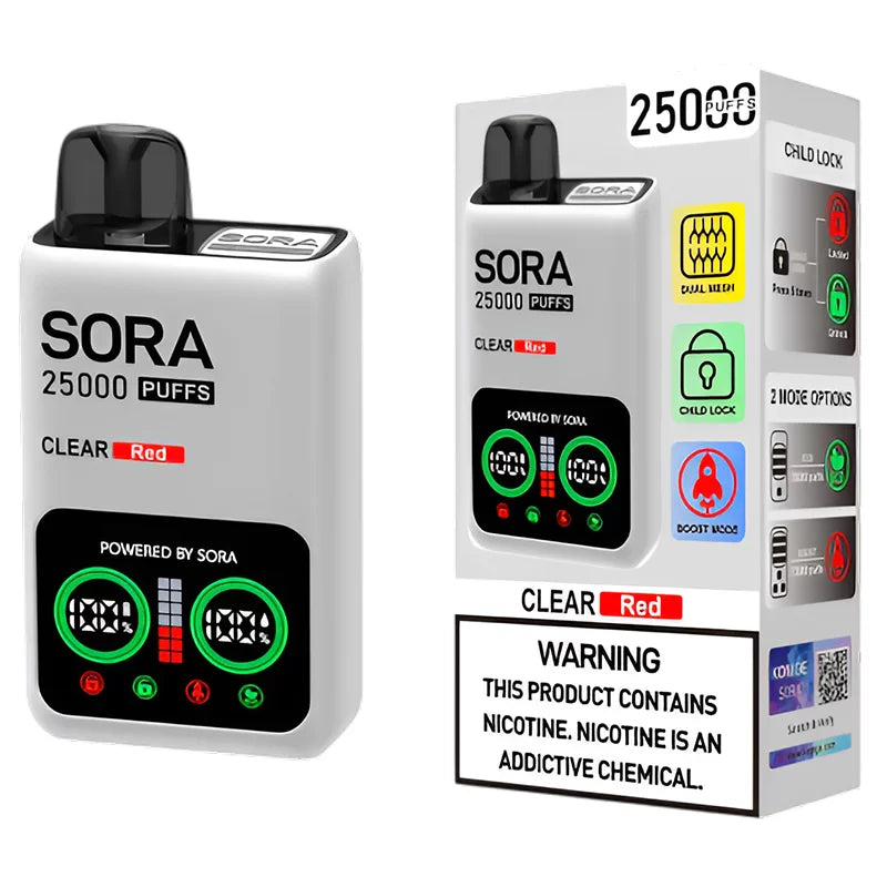 SORA CLEAR RED 3% 25000 PUFFS