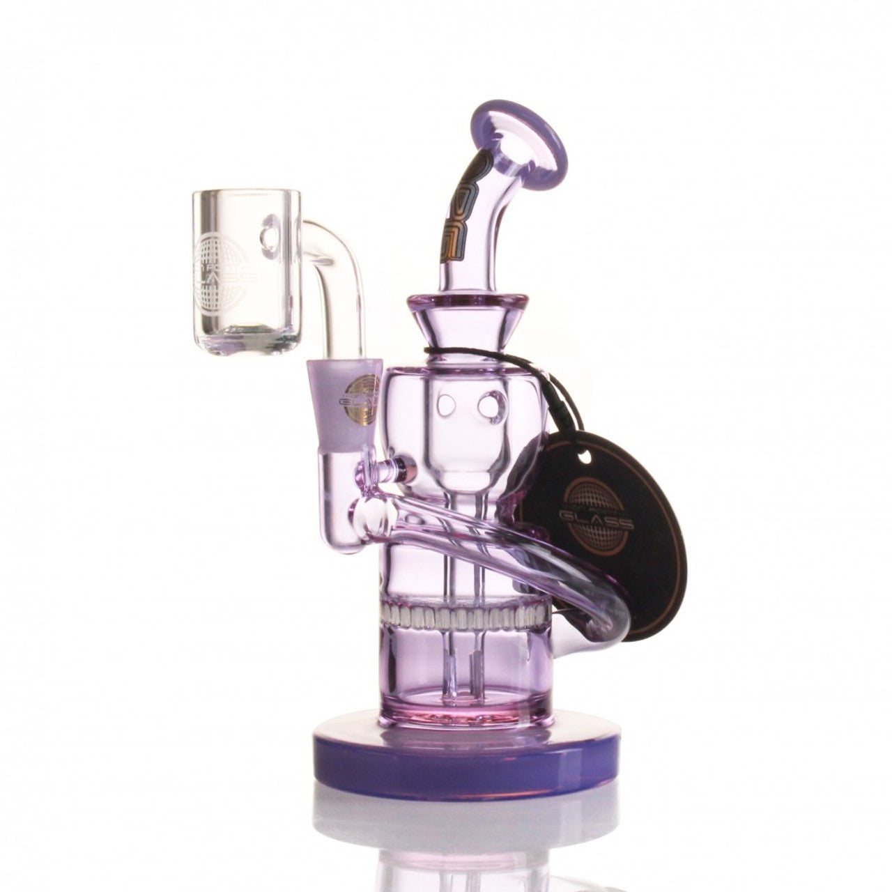 On Point Glass - Mini Rig Series - 6" Annulated Curved Neck Recycler Water Pip