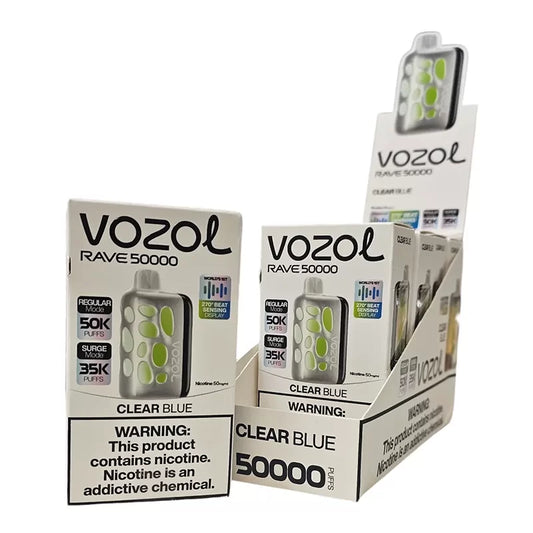 VOZOL RAVE CLEAR BLUE 3% 50000 PUFFS