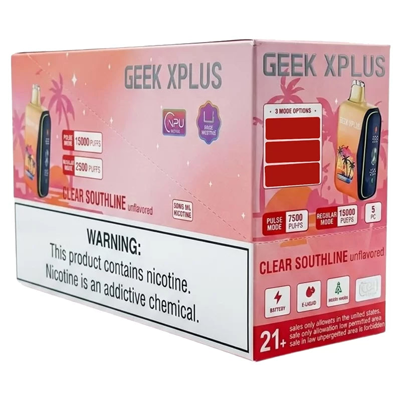 GEEK XPLU CLEAR SOUTHLINE UNFLAVORED 15K 5%