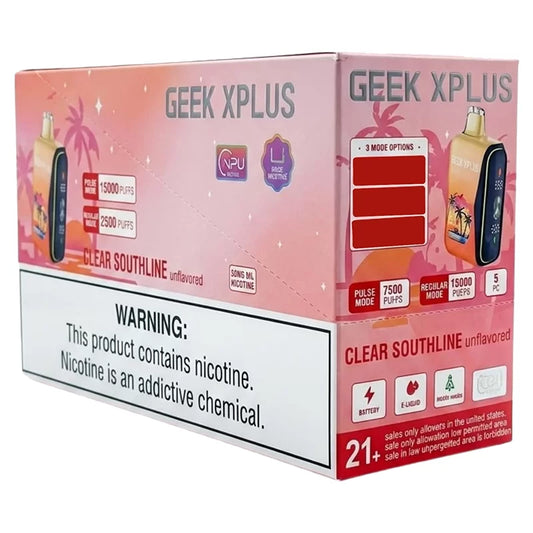 GEEK XPLU CLEAR SOUTHLINE UNFLAVORED 15K 5%