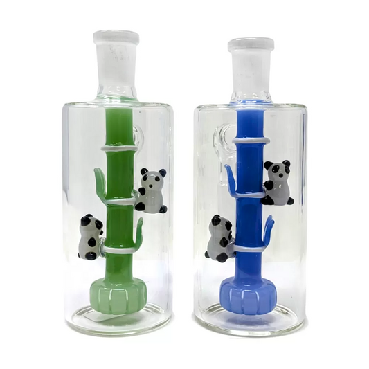 5.1" 14mm 90 Bamboo-Loving Pandas Design Perc Ash Catcher