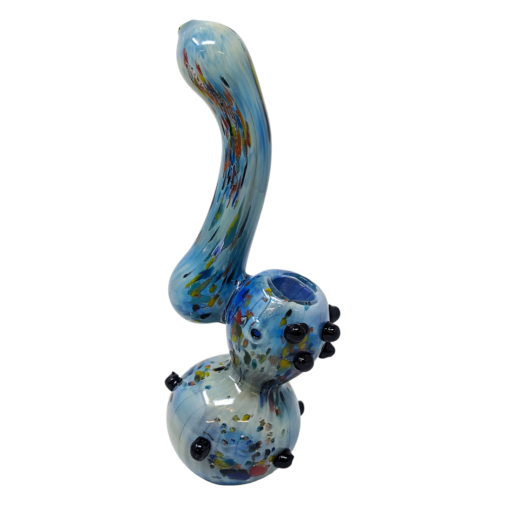 7.5" Frit & Fumed Art Bubbler Hand Pipe