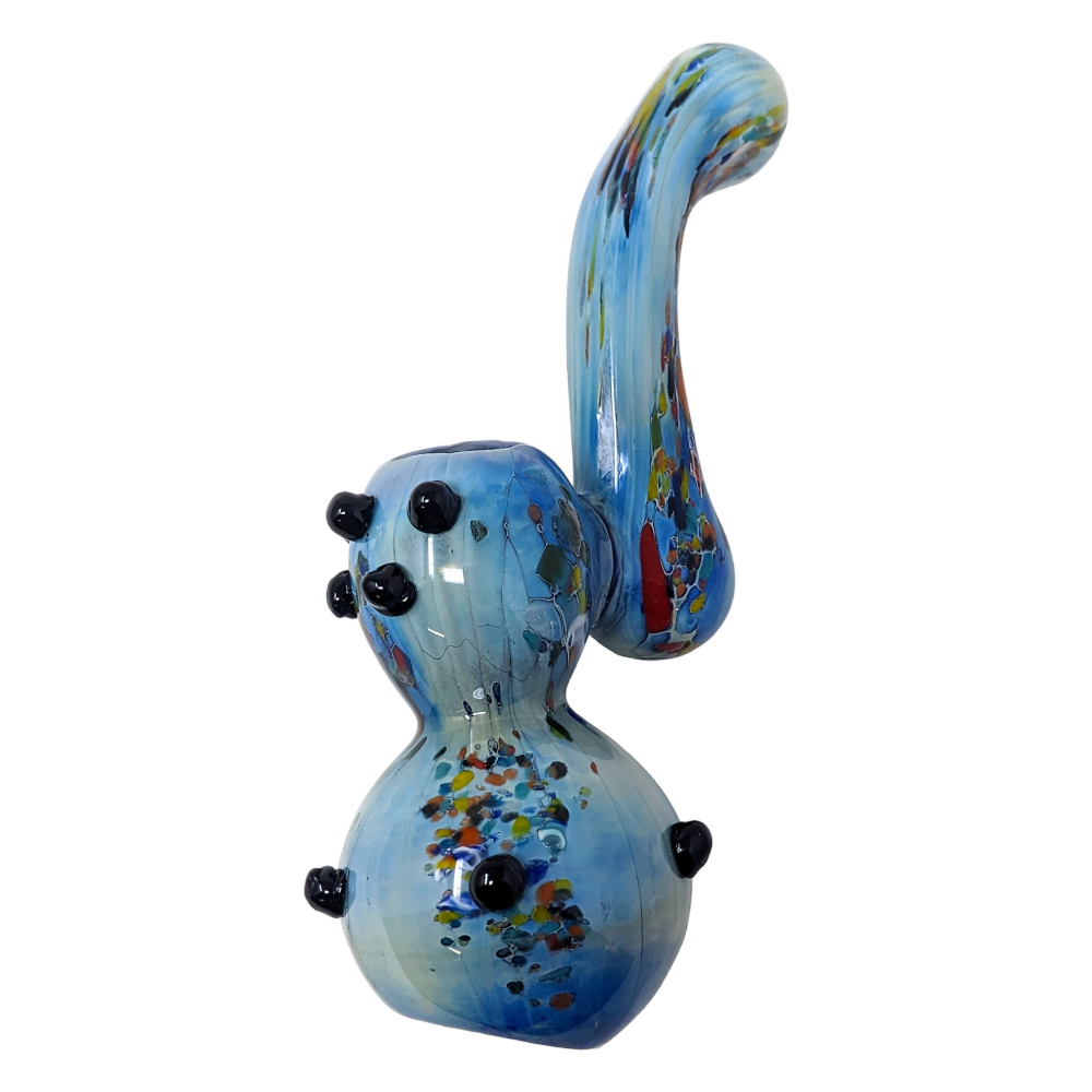 7.5" Frit & Fumed Art Bubbler Hand Pipe