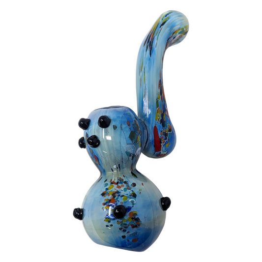 7.5" Frit & Fumed Art Bubbler Hand Pipe