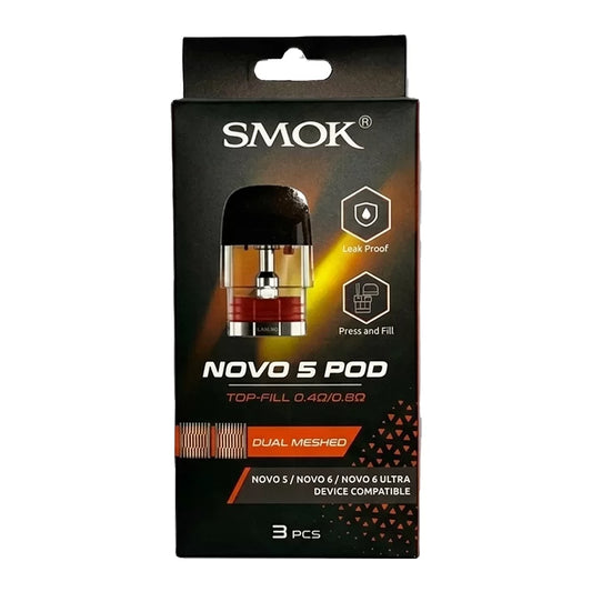 SMOK NOVO 5 DUAL MESHED 0.4/0.8OHM 3ML POD – 3PCS PACK