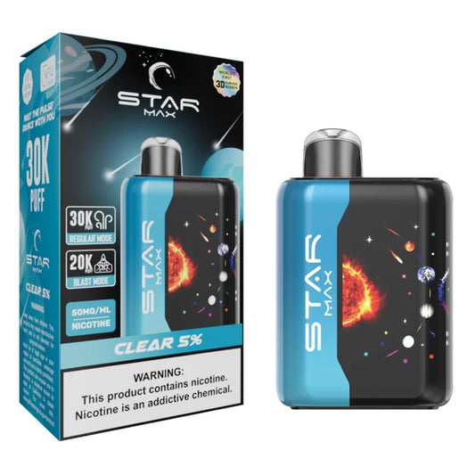 STARMAX UNFLAVORED CLEAR 5% 30000 PUFFS 