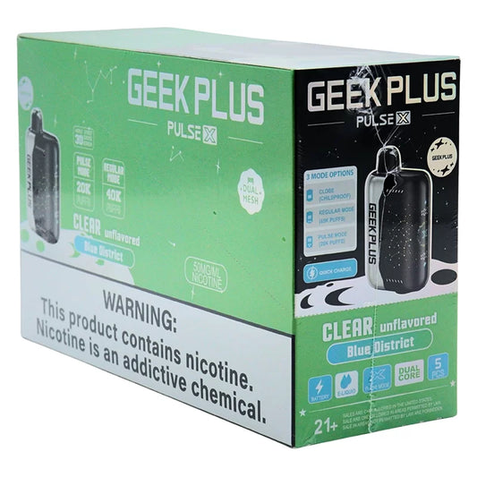 GEEK PLUS PULSE-X CLEAR UNFLAVORED (BLUE DISTRICT) 5% 40K