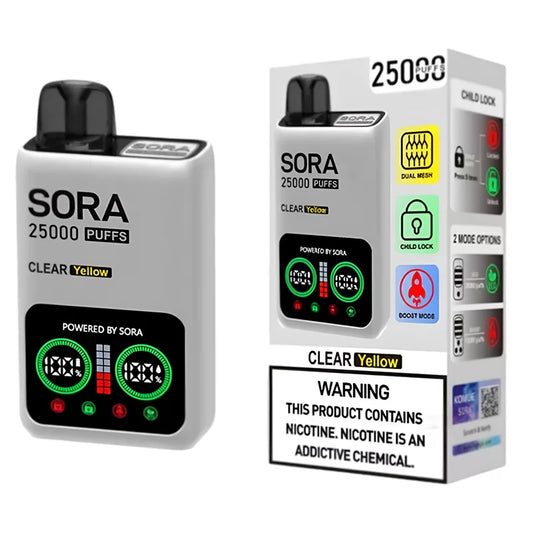 SORA CLEAR YELLOW 3% 25000 PUFFS