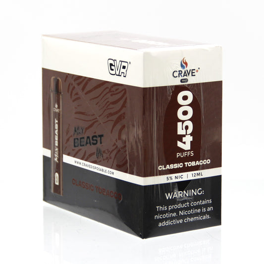 CRAVE MAX BEAST  4500 PUFFS CLASSIC TOBACCO 5%