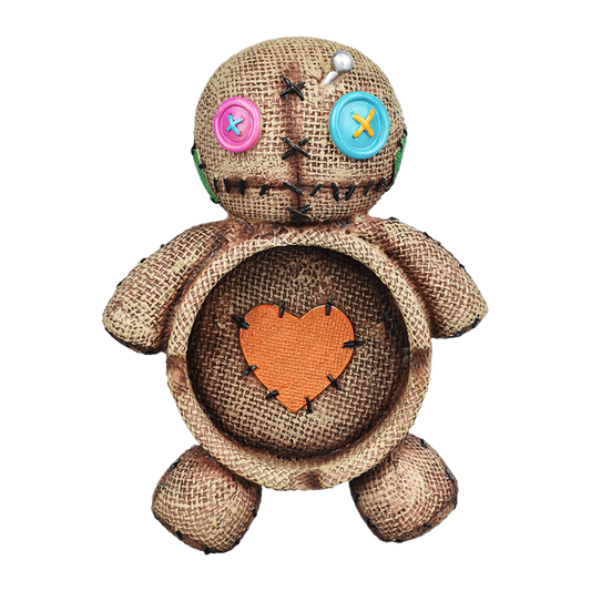 Sewn Canvas Doll Ceramic Ashtray  3.5
