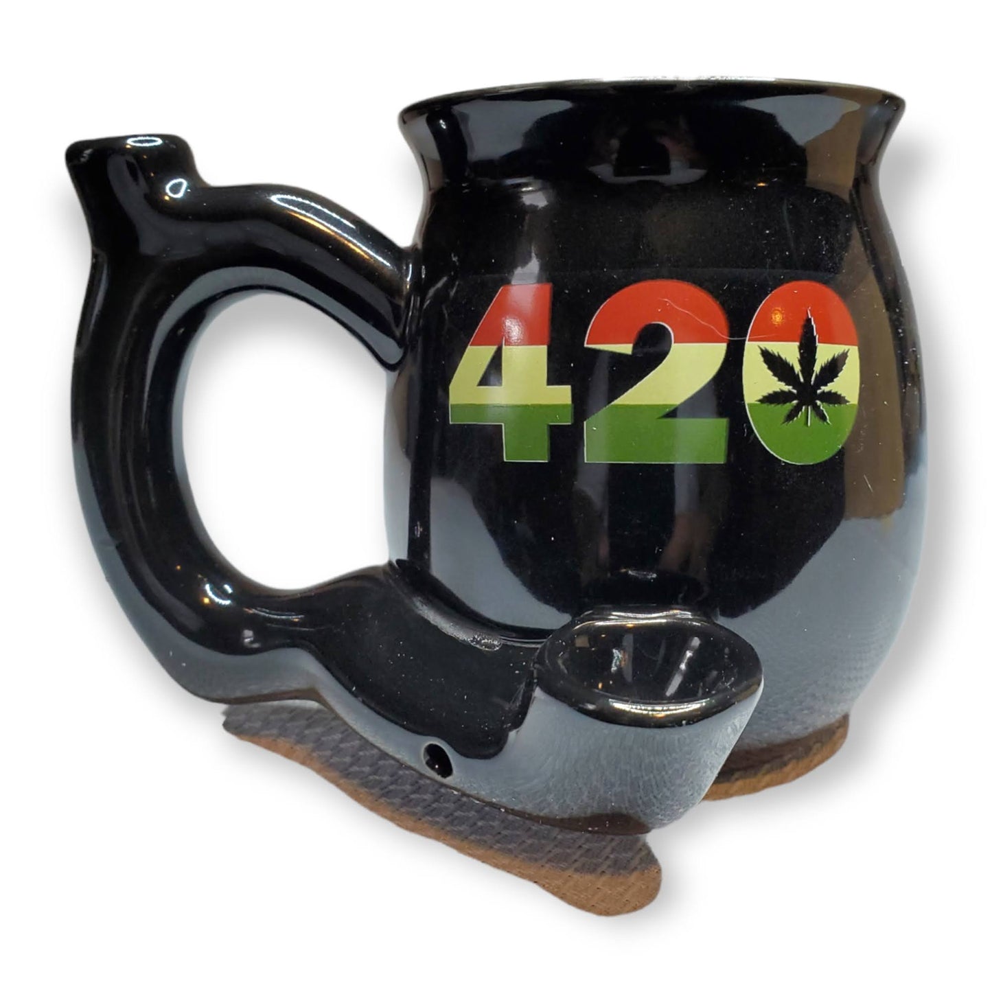 Roast & Toast Ceramic Mug Pipe-Small 420 Black Rasta