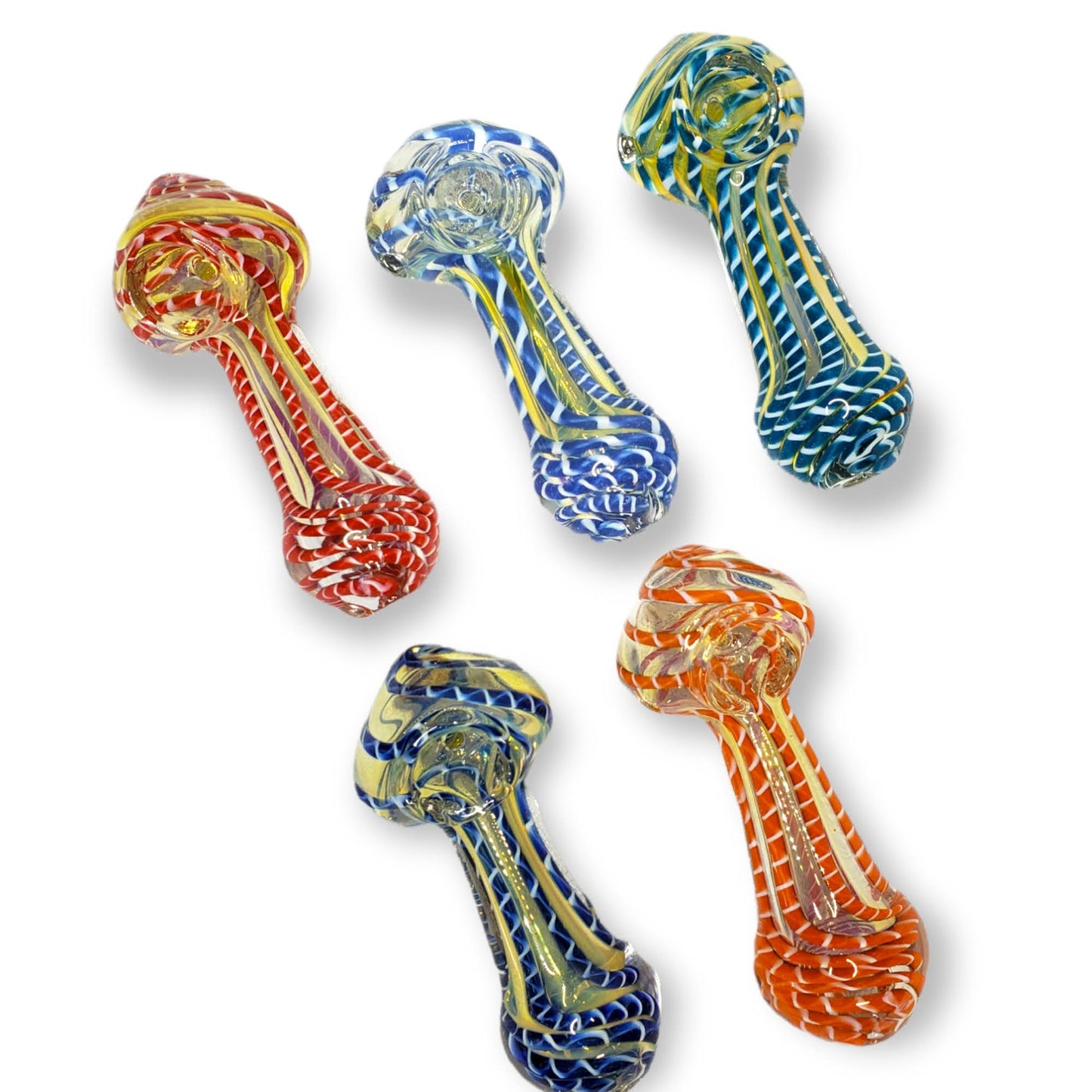 Candy Sky Swirled Glass Spoon Pipe 4.25" Color Vary