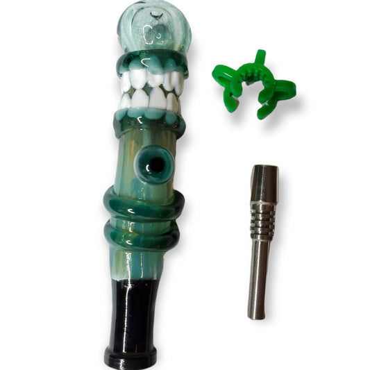 Trippy Face Dab Straw w/ Ti Tip 5"/10mm F Color Vary
