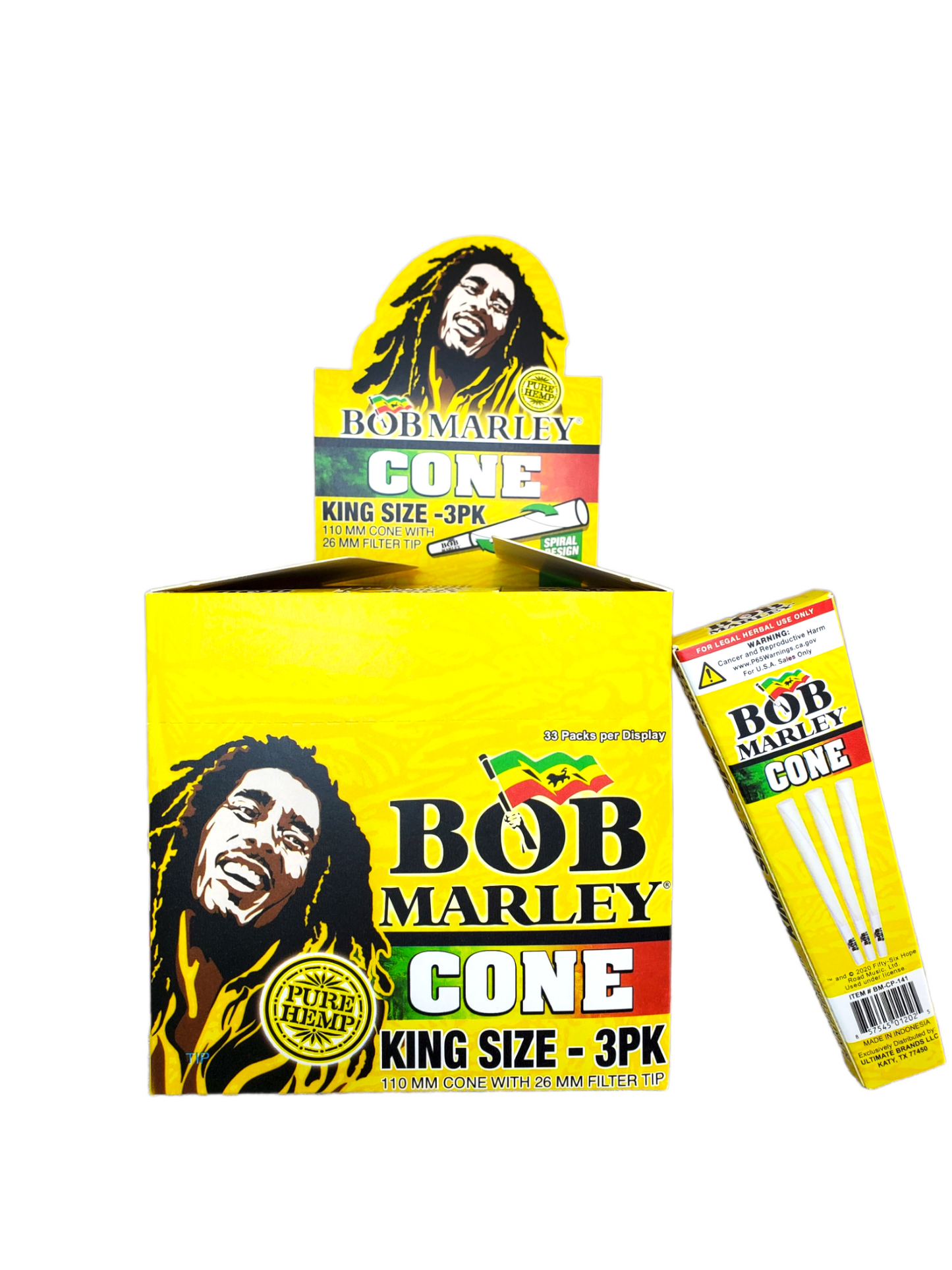 Bob Marley Pre-Rolled Hemp Cones 3pk/King Size