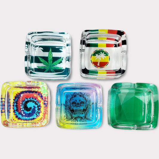 Glass Square Ashtrays 4"