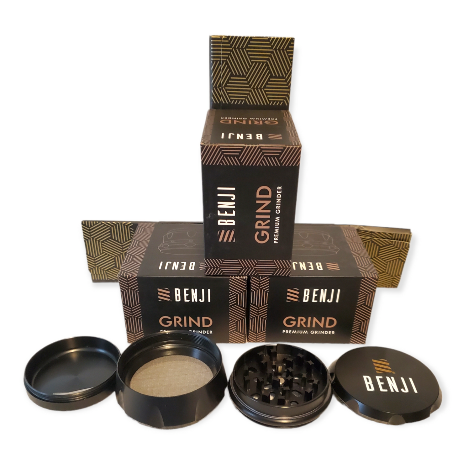 Benji Grind Premium Grinder with Grinding Papers 4Pcs