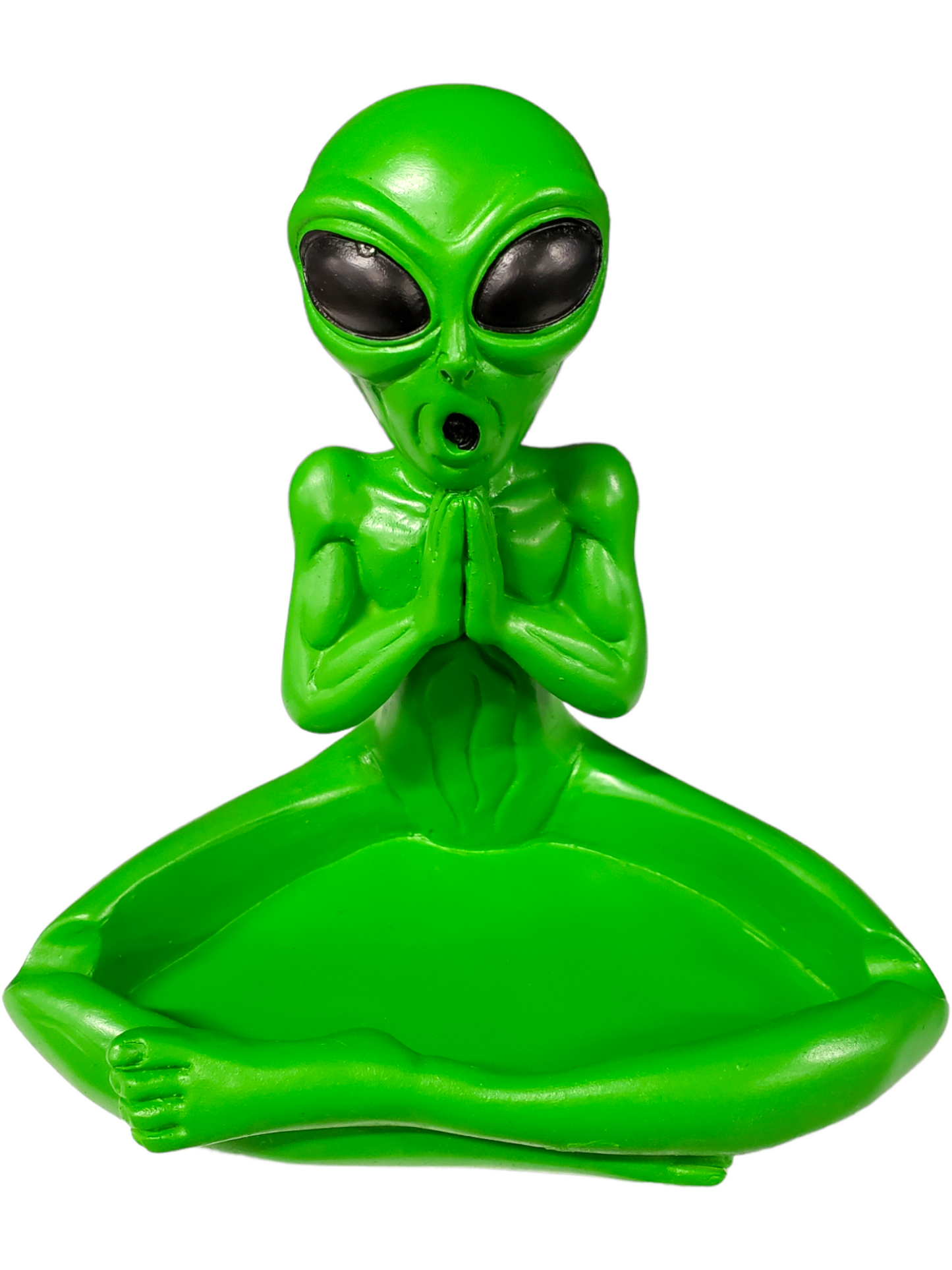 Meditating Alien Polyresin Ashtray - 5.5"